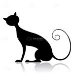 Abstract Black Cat Silhouette